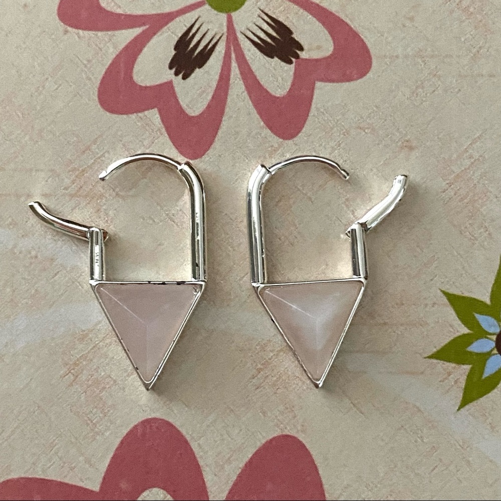 🌷HOST PICK🌷NWT Lucky Brand Rose Quartz Semi-Precious Hoop Earrings